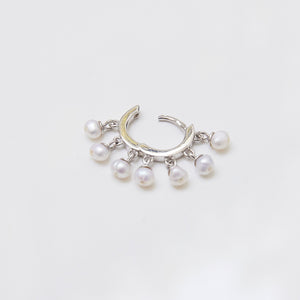 Pearl Drops Mini Hoop Earrings Sterling Silver - Karina Constantine 