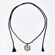 Load image into Gallery viewer, Sapphire and Seed Pearl Pendant Necklace 9-Karat Gold
