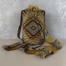 Load image into Gallery viewer, Colombian Mini Beaded Mochila Bag - Gold, Silver &amp; Black

