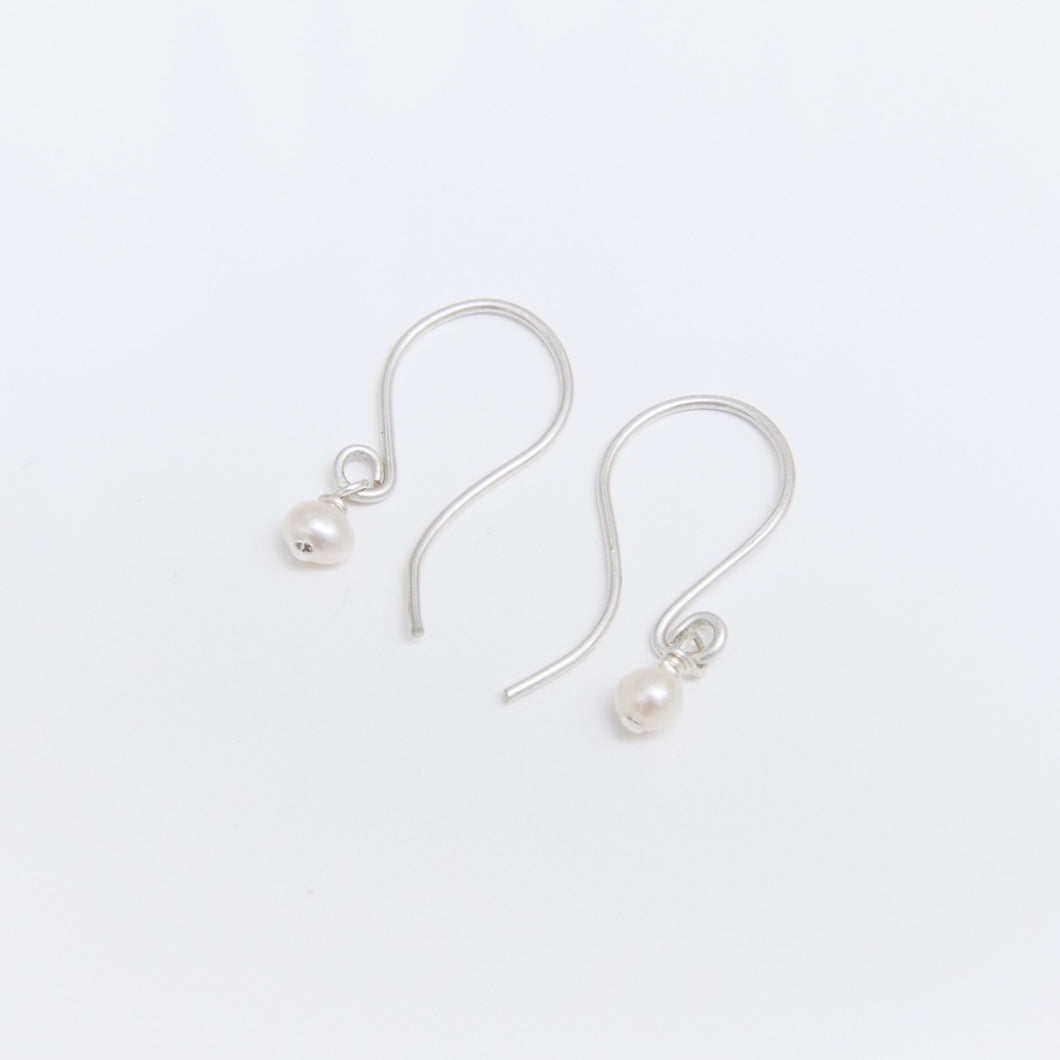 Seed Pearl Hook Earrings Sterling Silver