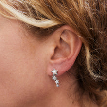 Load image into Gallery viewer, Silver Stars Pearl Earring Sterling Silver - Karina Constantine
