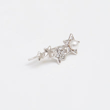 Load image into Gallery viewer, Silver Stars Pearl Earring Sterling Silver - Karina Constantine
