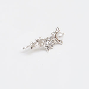 Silver Stars Pearl Earring Sterling Silver - Karina Constantine