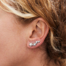 Load image into Gallery viewer, Silver Stars Pearl Earring Sterling Silver - Karina Constantine
