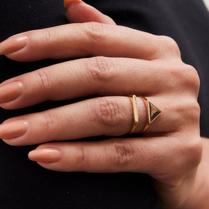 Triangle Geometric Ring 14-Karat Rose Gold - Karina Constantine