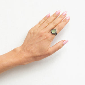 Mint Green Quartz Ring Sterling Silver - Karina Constantine Jewellery