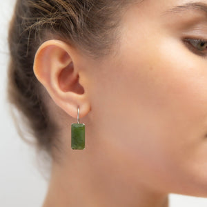 Green Jade Earrings Sterling Silver - Karina Constantine Jewellery