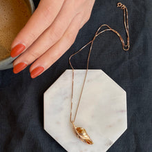 Load image into Gallery viewer, Amber Feather Pendant 14-Karat Rose Gold - Karina Constantine jewellery
