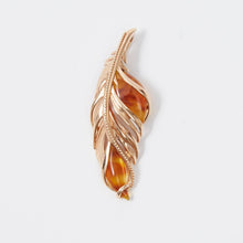 Load image into Gallery viewer, Amber Feather Pendant 14-Karat Rose Gold - Karina Constantine jewellery
