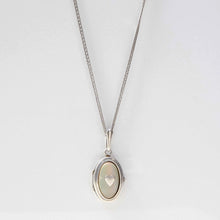 Load image into Gallery viewer, Art Deco Oval Heart Locket Necklace Sterling Silver - Karina Constantine jewellery
