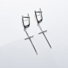 Load image into Gallery viewer, Cross Dangle Earrings Sterling Silver - Karina Constantine jewellery
