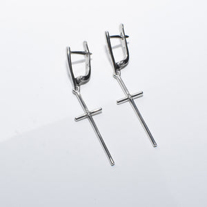 Cross Dangle Earrings Sterling Silver - Karina Constantine jewellery