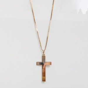 Cross Pendant 9-Karat Rose Gold Circa 1980s - Karina Constantine jewellery