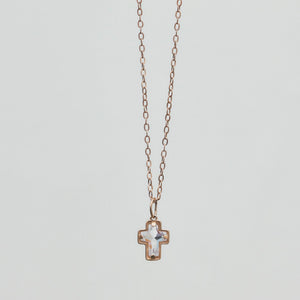 Gem Cross Pendant 14-Karat Rose Gold - Karina Constantine jewellery