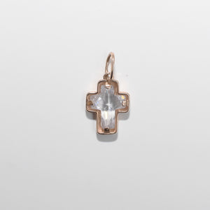 Gem Cross Pendant 14-Karat Rose Gold - Karina Constantine jewellery