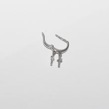 Load image into Gallery viewer, Mini Crosses Hoop Earrings Sterling Silver
