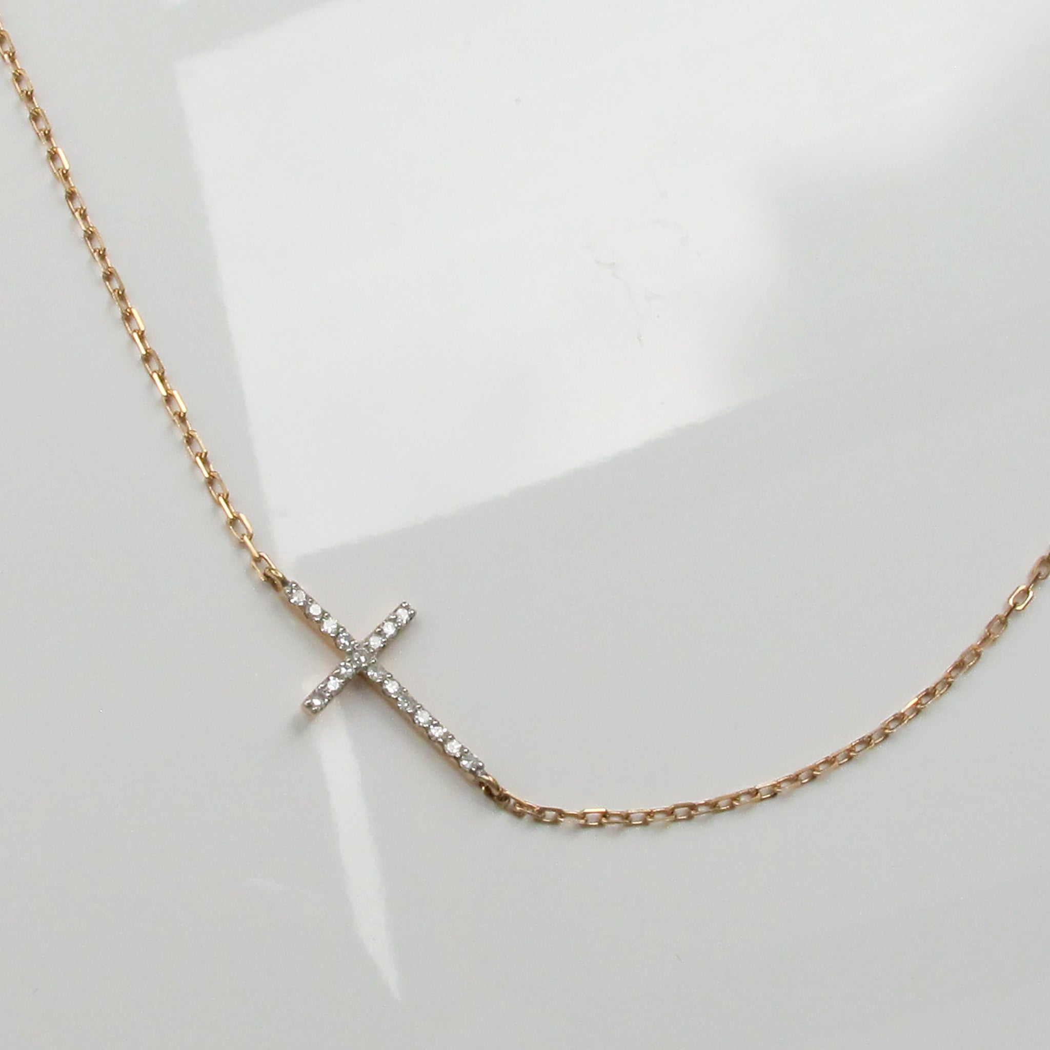 Petite Diamond Cross Necklace – Lindsey Leigh Jewelry