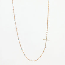 Load image into Gallery viewer, Diamond Cross Necklace 14-Karat Rose Gold - Karina Constantine jewellery
