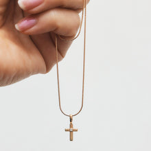 Load image into Gallery viewer, Diamond Cross Pendant Necklace 14-Karat Rose Gold - Karina Constantine jewellery
