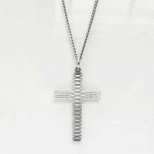 Load image into Gallery viewer, Engraved Cross Pendant Necklace Sterling Silver - Karina Constantine Jewellery
