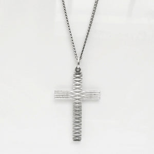 Engraved Cross Pendant Necklace Sterling Silver - Karina Constantine Jewellery