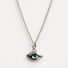 Load image into Gallery viewer, Evil Eye Charm Necklace Sterling Silver Circa 1960s - Karina Constantine jewellery
