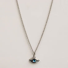 Load image into Gallery viewer, Evil Eye Charm Necklace Sterling Silver Circa 1960s
