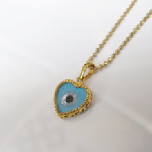 Load image into Gallery viewer, Evil Eye Heart Pendant Necklace 18-Karat Yellow Gold - Karina Constantine Jewellery
