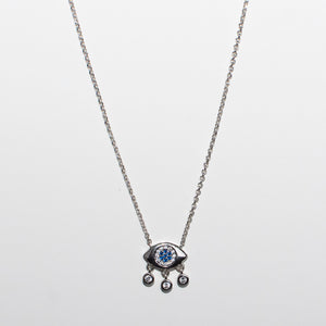 Evil Eye Slider Necklace Sterling Silver - Karina Constantine jewellery