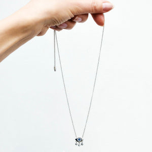 Evil Eye Slider Necklace Sterling Silver - Karina Constantine jewellery