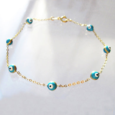 Evil Eye Charm Bracelet 18-Karat Yellow Gold - Karina Constantine jewellery