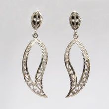 Load image into Gallery viewer, Filigree Leaf Earrings Sterling Silver Circa 1990s - Karina Constantine jewellery
