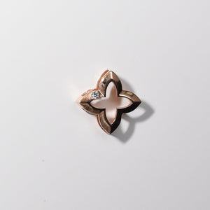 Floating Diamond Lucky Clover Charm Pendant 14-Karat Rose Gold - Karina Constantine jewellery