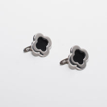 Load image into Gallery viewer, Four Leaf Clover Black Enamel Earrings Sterling Silver - Karina Constantine
