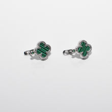 Load image into Gallery viewer, Four Leaf Clover Malachite Earrings Sterling Silver  - Karina Constantine
