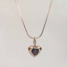 Load image into Gallery viewer, Garnet Heart Pendant Charm 14-Karat Rose Gold - Karina Constantine Jewellery
