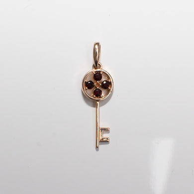 Garnet Key Pendant 14-Karat Rose Gold - Karina Constantine jewellery