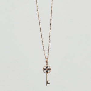 Garnet Key Pendant 14-Karat Rose Gold - Karina Constantine jewellery