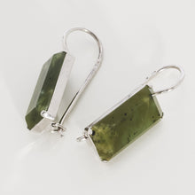 Load image into Gallery viewer, Green Jade Earrings Sterling Silver - Karina Constantine Jewellery
