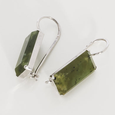 Green Jade Earrings Sterling Silver - Karina Constantine Jewellery