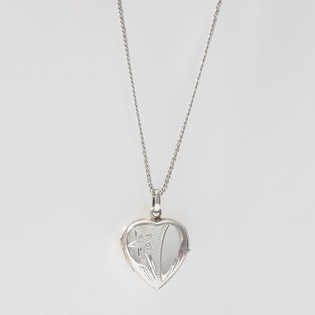 Heart Locket Pendant Necklace Sterling Silver - Karina Constantine jewellery