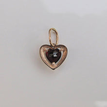 Load image into Gallery viewer, Garnet Heart Pendant Charm 14-Karat Rose Gold

