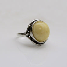 Load image into Gallery viewer, Amber Round Ring Sterling Silver -Karina Constantine jewellery
