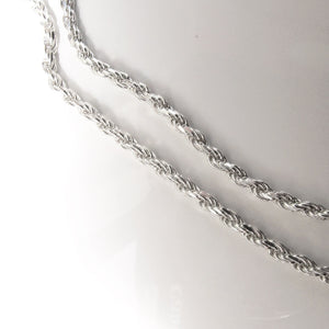 Silver Long Rope Chain Necklace Sterling Silver - Karina Constantine jewellery