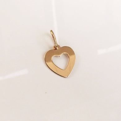 Open Heart Charm Pendant 14-Karat Rose Gold - Karina Constantine jewellery