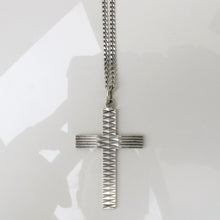 Load image into Gallery viewer, Engraved Cross Pendant Necklace Sterling Silver - Karina Constantine Jewellery
