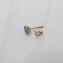 Load image into Gallery viewer, Green Chalcedony Stud Earrings 14-Karat Rose Gold - Karina Constantine Jewellery
