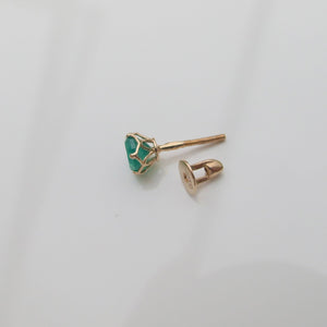 Green Chalcedony Stud Earrings 14-Karat Rose Gold - Karina Constantine Jewellery