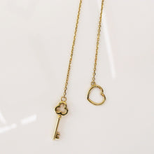 Load image into Gallery viewer, Key To My Heart Lariat Necklace 14-Karat Yellow Gold - Karina Constantine Jewellery
