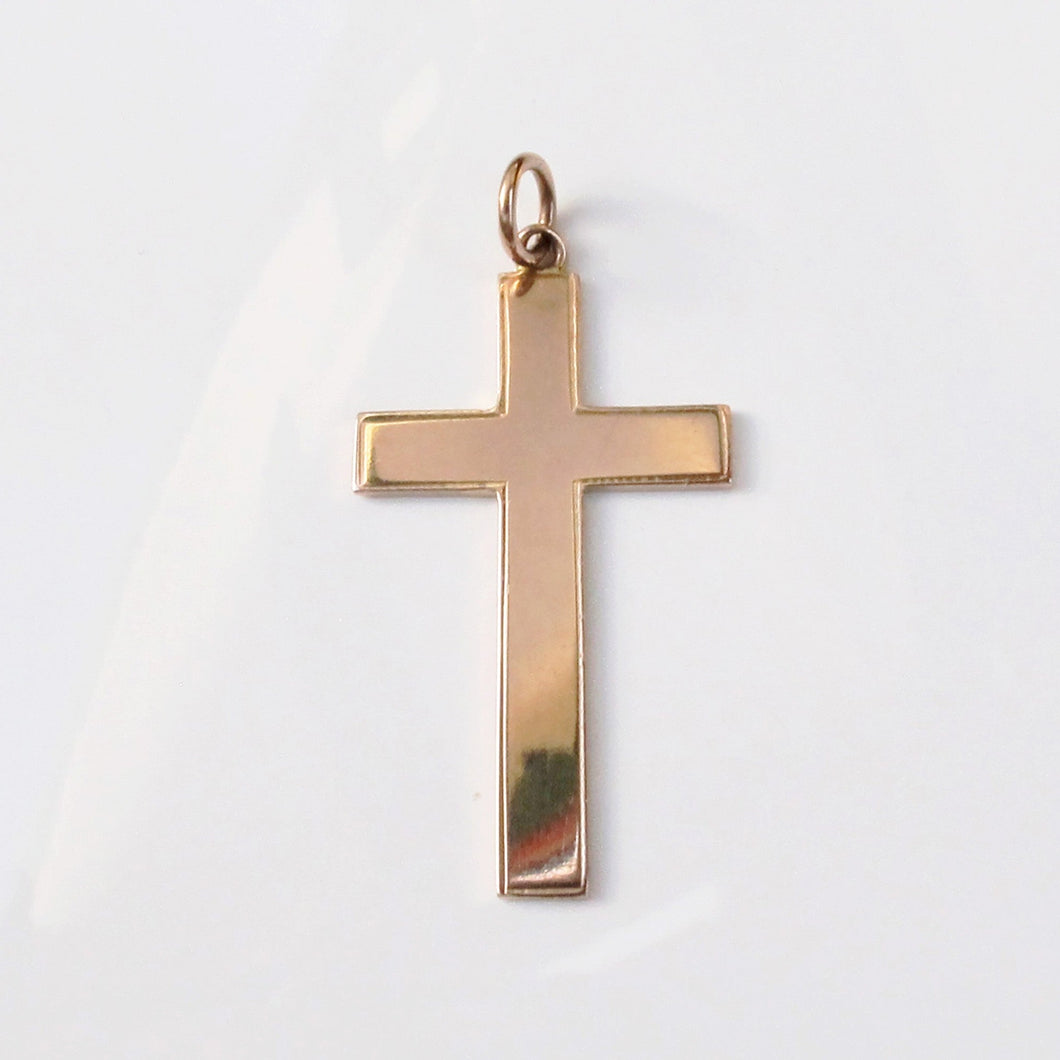 Cross Pendant 9-Karat Rose Gold Circa 1980s - Karina Constantine jewellery